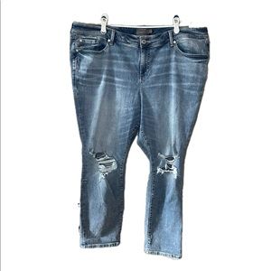 Classic Blue Distressed Women Jeans